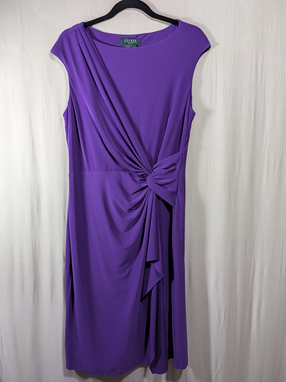 Lauren Ralph Lauren Purple Knot Sleeveless Work Dress
